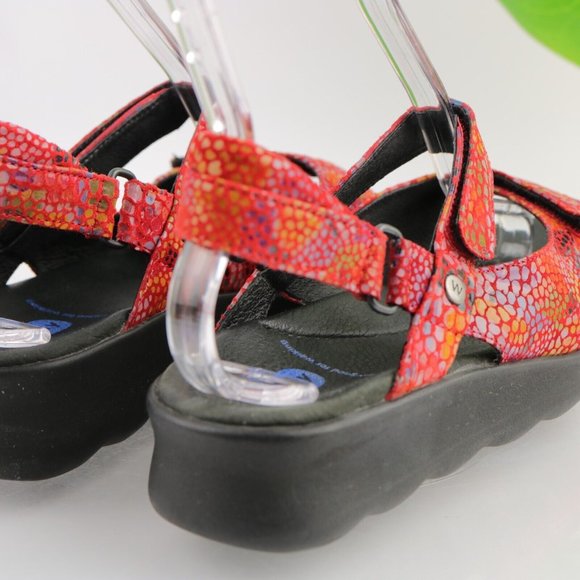 Wolky Women's Pitchu Adjustable Sandal Size 40 9 Red Multicolor Fantasy Comfy - Picture 6 of 11
